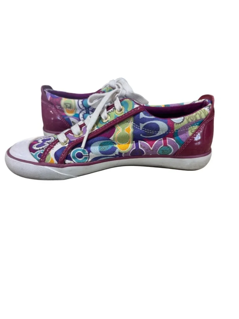 Coach Barrett Pop Graphic Lace Up Sneakers Multicolor 6.5 Punk Preppy Designer